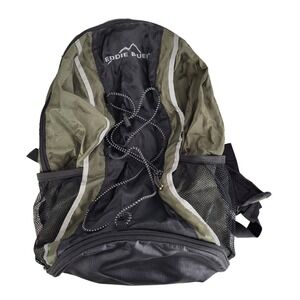 Eddie Bauer Lightweight Packable Backpack Olive Green Black Mesh Drawstring